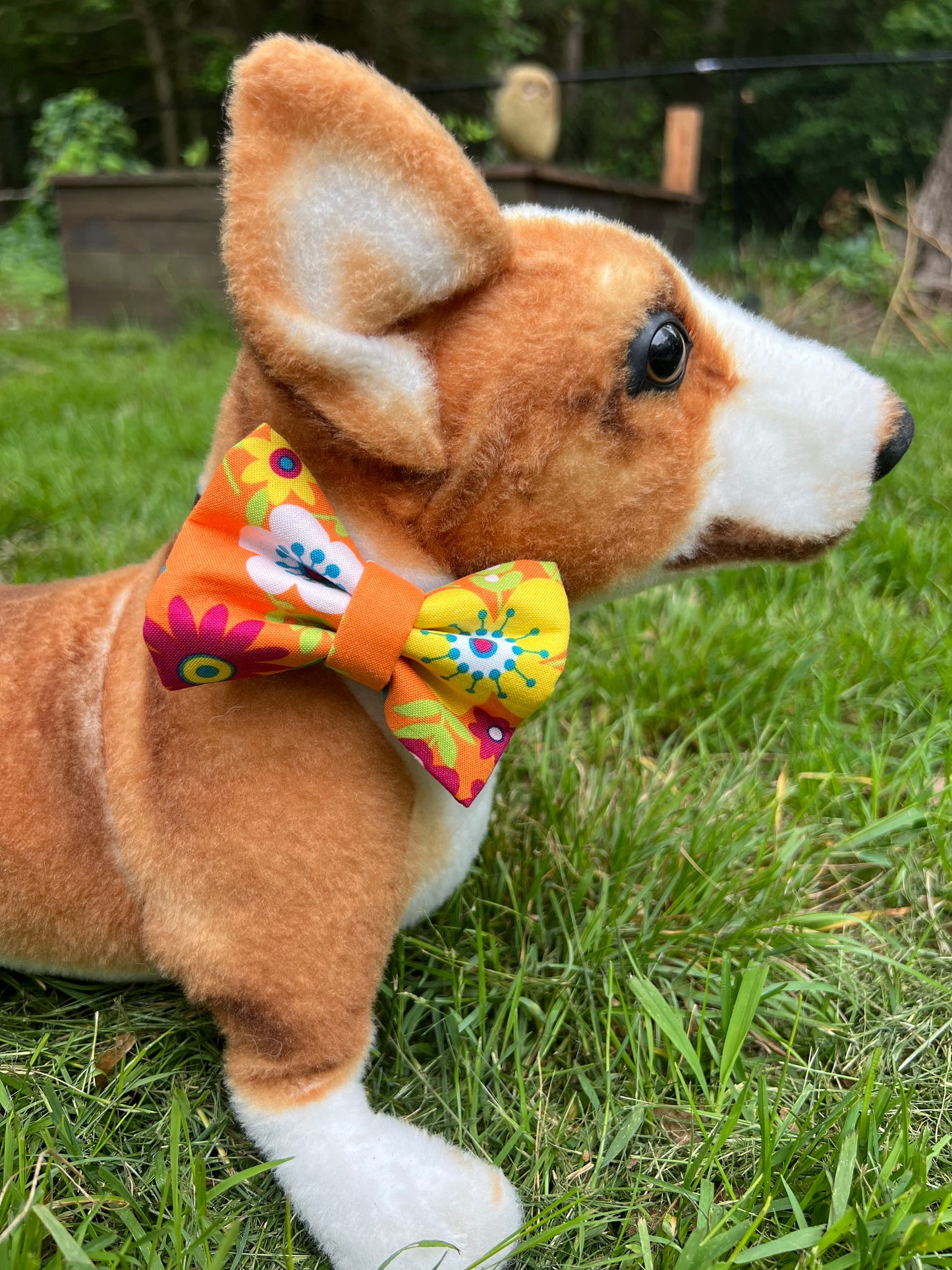 Orange Floral Bow Tie