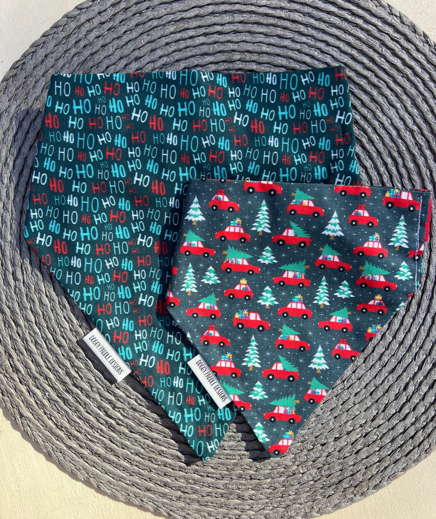 Ho Ho Ho Pet Bandana | Christmas Tree Trucks