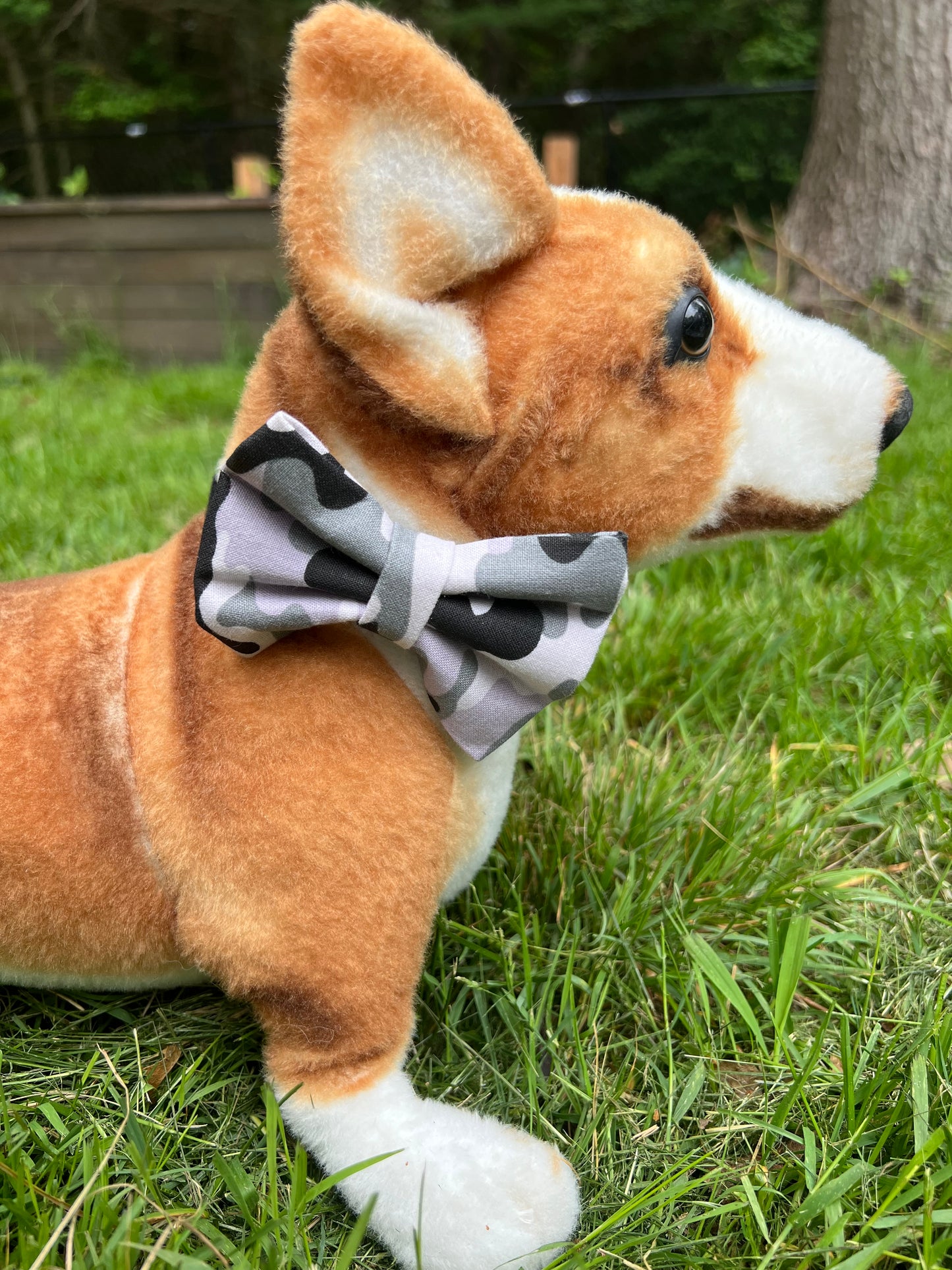 Grey and Black Camo Bow Tie