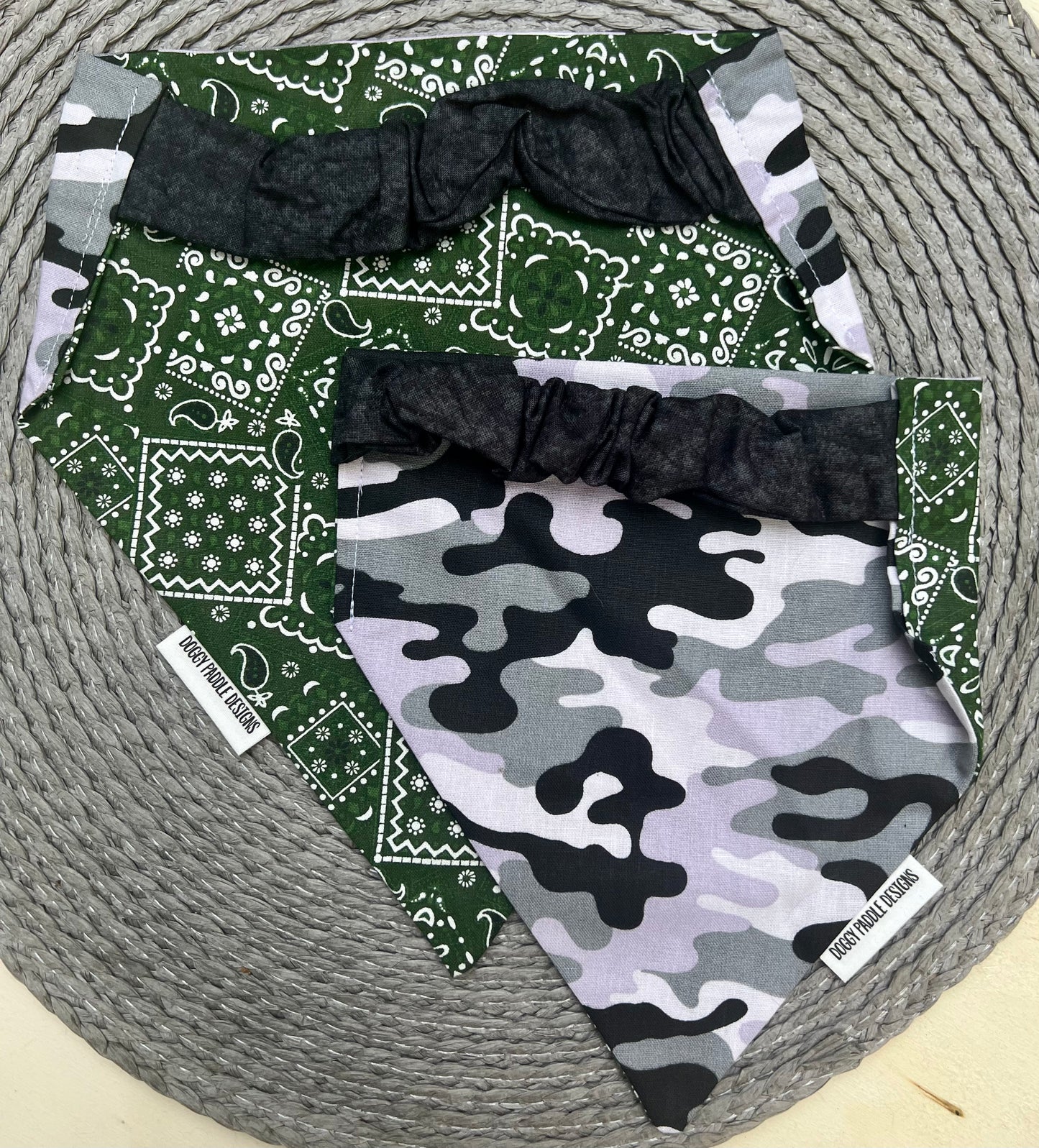 Camo Pet Bandana | Green Paisley