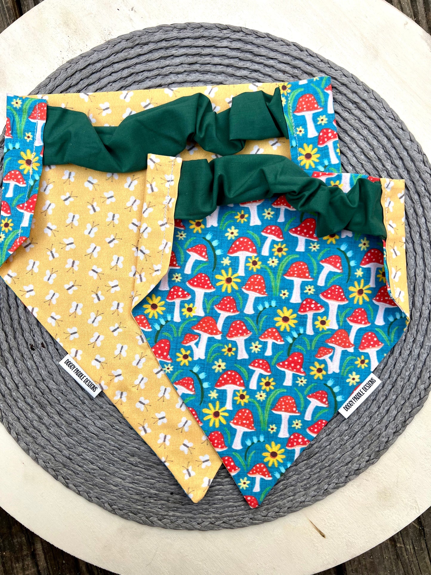 Mushroom Bandana | Yellow Butterflies