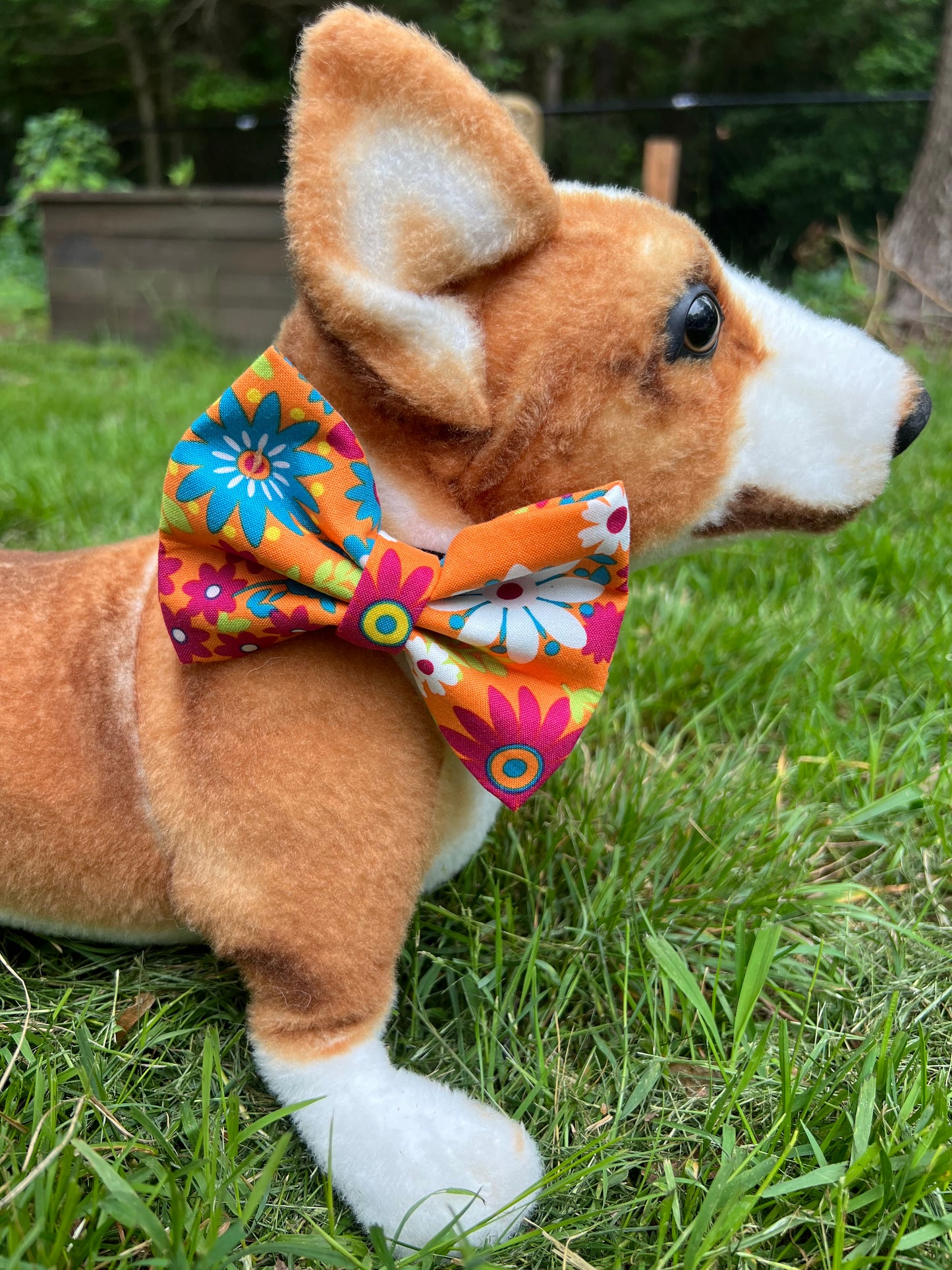 Orange Floral Bow Tie