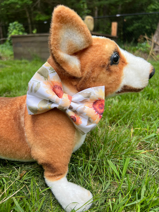 Watercolor Sunflower Bow Tie