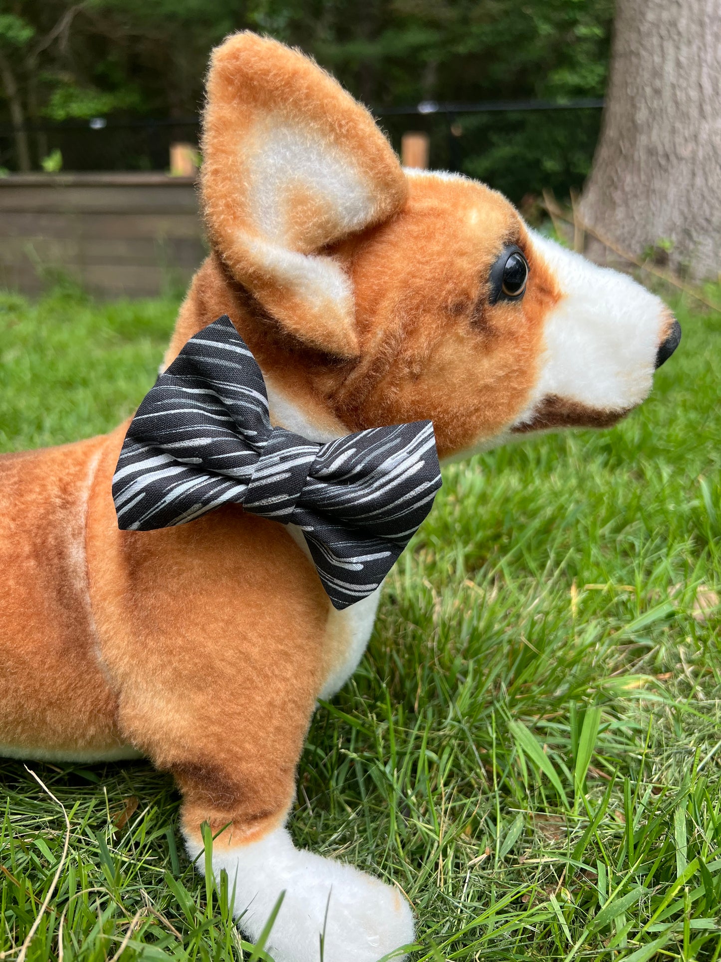 Black and Silver Bow Tie