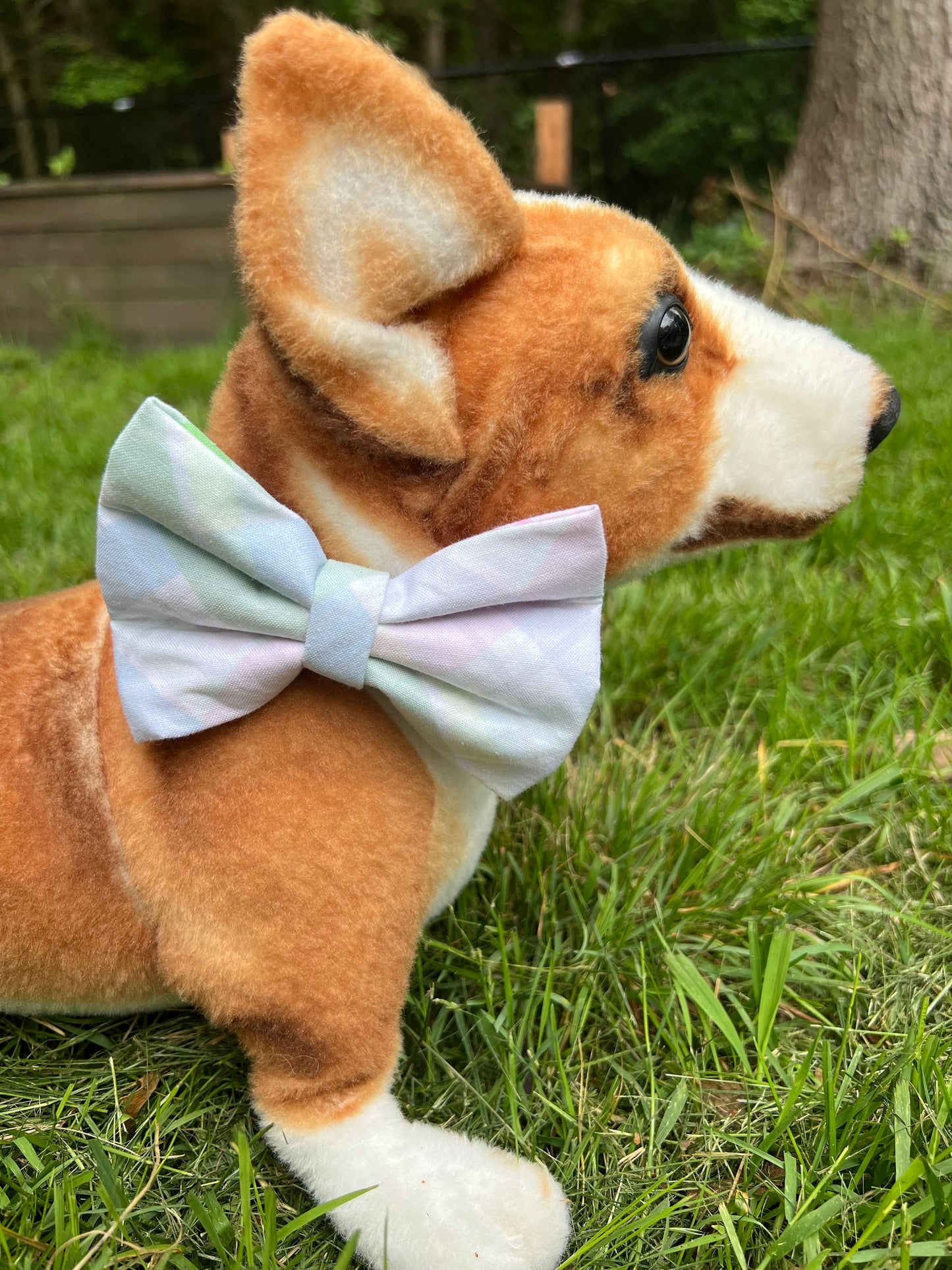 Pastel Plaid Bow Tie