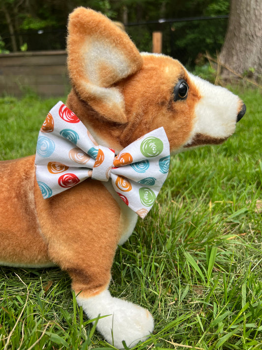 Polka Dot Scribble Bow Tie