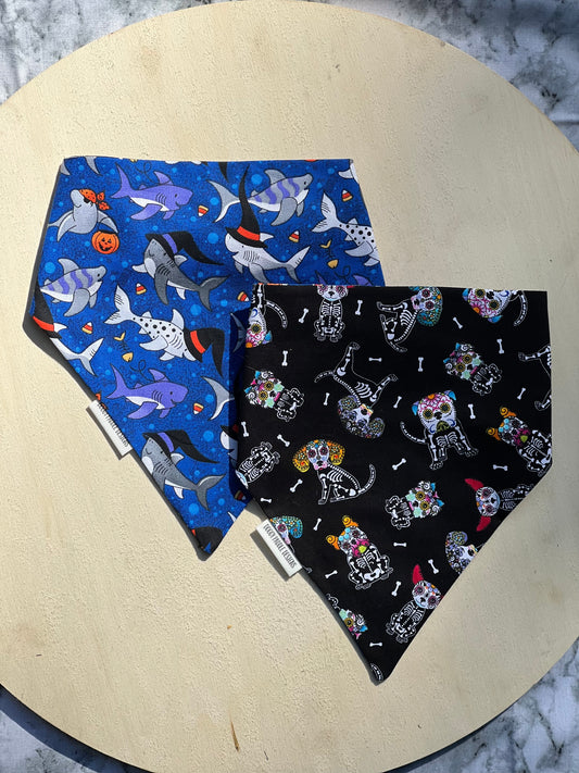 Skeleton Dog Pet Bandana | Halloween Sharks