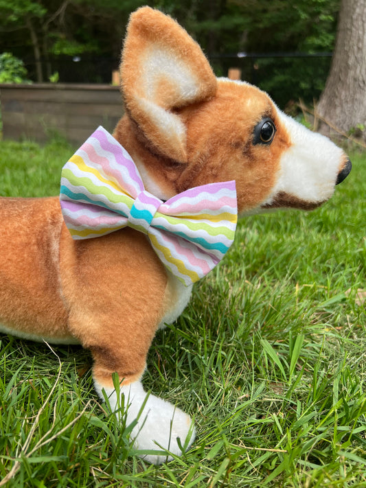 Pastel Stripe Bow Tie