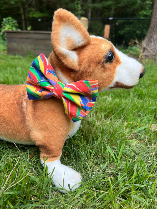 Rainbow Scribble Bow Tie