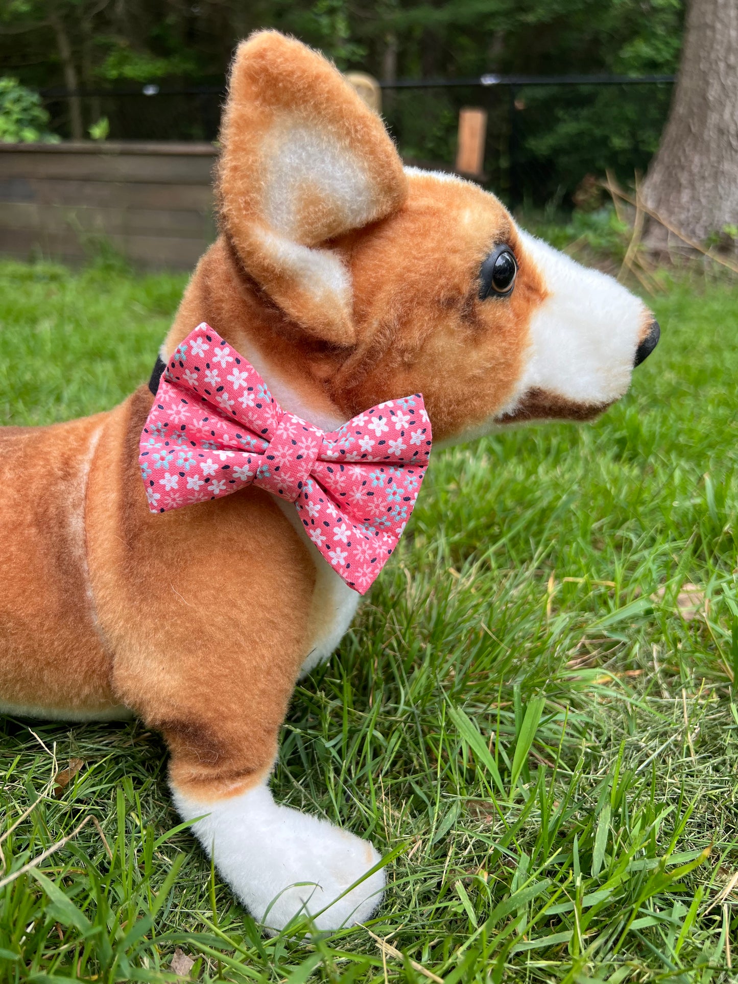 Pink Floral Bow Tie