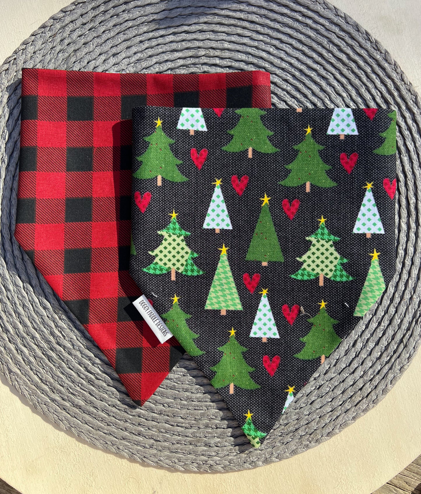 Buffalo Plaid Pet Bandana | Holiday Tree