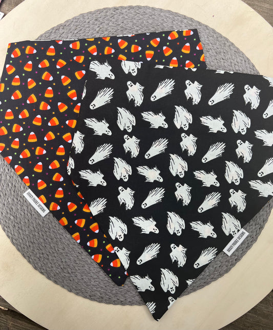 Candy Corn Pet Bandana/ Ghosts *GLOW IN THE DARK*