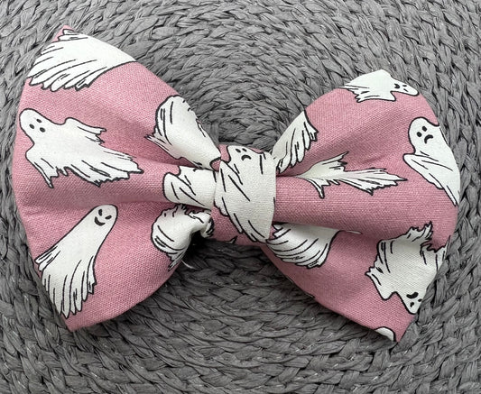 Pink Ghost Bow Tie