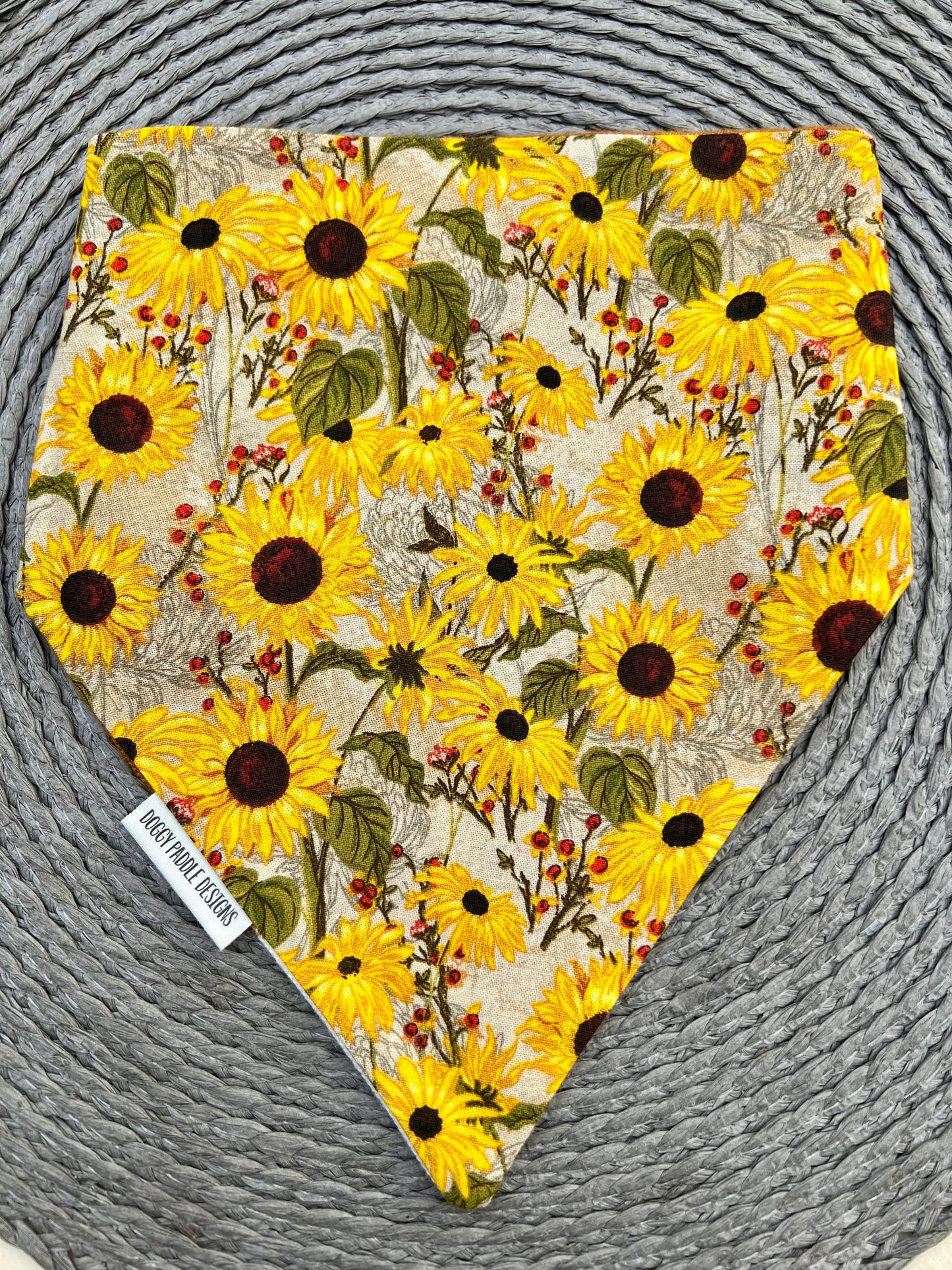Sunflower Pet Bandana | Fall Plaid